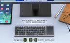 Portable 3-Fold Bluetooth Keyboard with Touchpad – Slim Rechargeable Travel Keyboard for iPad, Tablet & Laptop