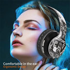 Wireless Bluetooth 5.0 Over-Ear Headphones – Graffiti Foldable Headset with Mic, Hi-Fi Stereo & Free Shipping