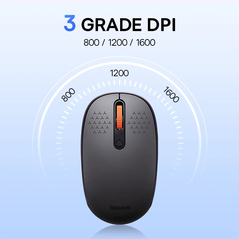 Baseus Wireless Bluetooth Mouse – Silent 2.4G USB Computer Mouse for Laptop, PC, MacBook & Tablet