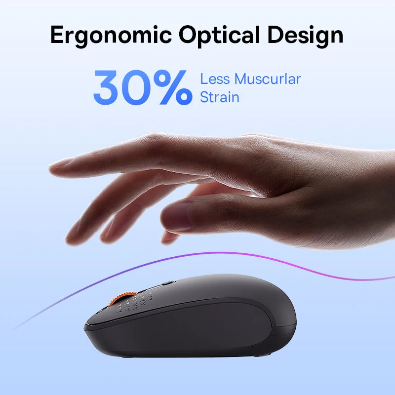 Baseus Wireless Bluetooth Mouse – Silent 2.4G USB Computer Mouse for Laptop, PC, MacBook & Tablet
