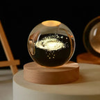 6cm 3D Crystal Ball Decoration 2026 Astronomy Solar System Planets Moon Astronaut LED Balls Home Snow Glass Globe Decorations