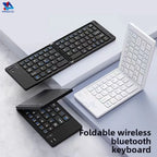 MINGCVIL Mini Foldable Bluetooth Keyboard – Rechargeable Slim Portable Wireless Keyboard for iOS, Windows & Android