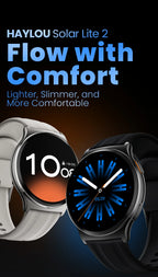 HAYLOU Solar Lite 2 Smartwatch – 1.43” AMOLED Fitness Watch with 24H Health Monitoring, 150+ Sports Modes & Voice Calling