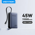 Vention 45W Power Bank – 20000mAh Portable Fast Charger with USB-C Cable for iPhone, Samsung & Xiaomi