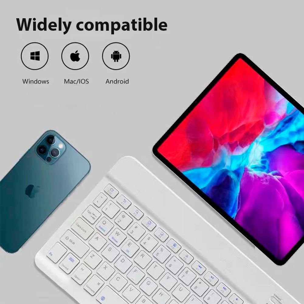 Bluetooth Wireless Keyboard and Mouse Set – Universal Mini Keyboard Combo for iPad, Tablet, Phone & Laptop