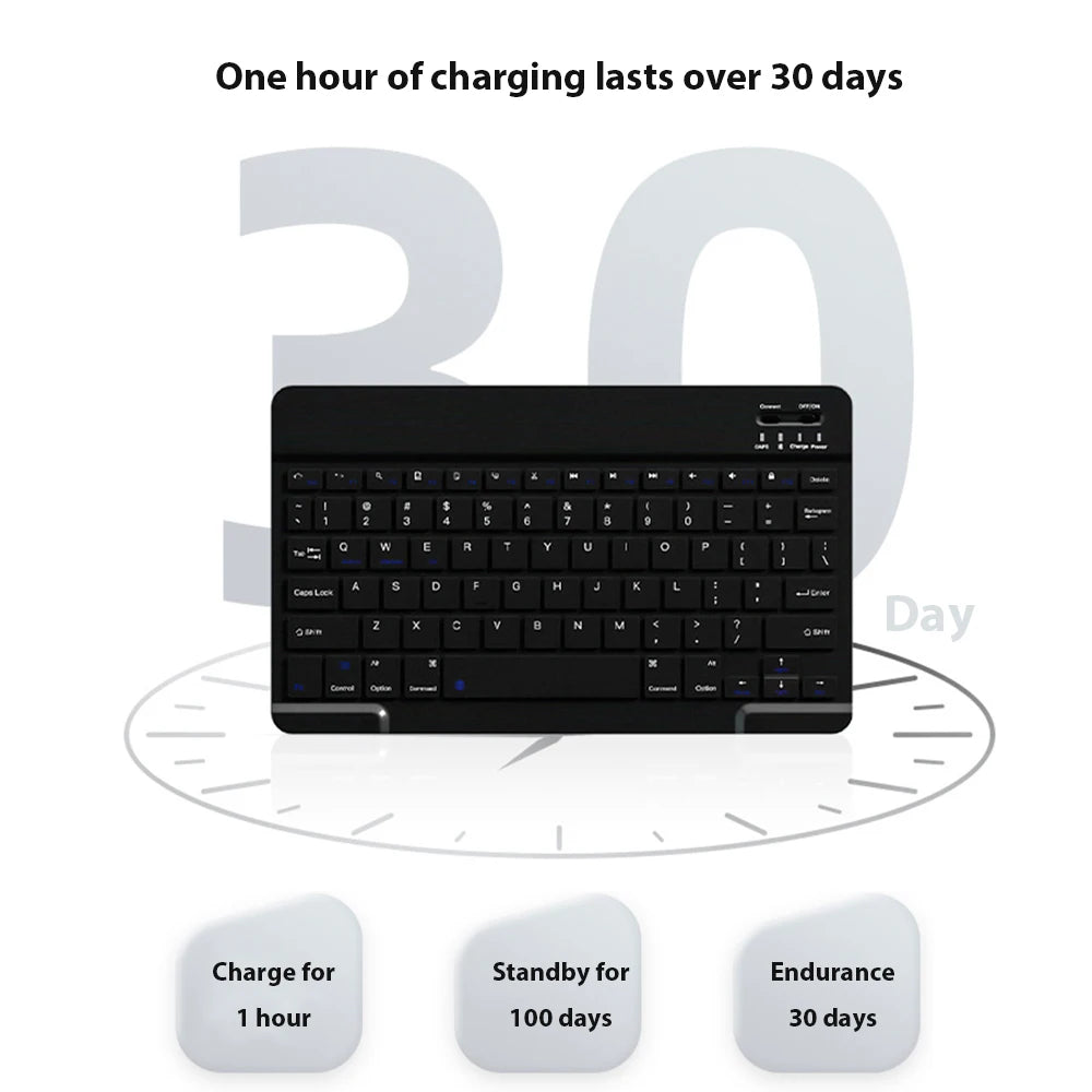 Bluetooth Wireless Keyboard and Mouse Set – Universal Mini Keyboard Combo for iPad, Tablet, Phone & Laptop