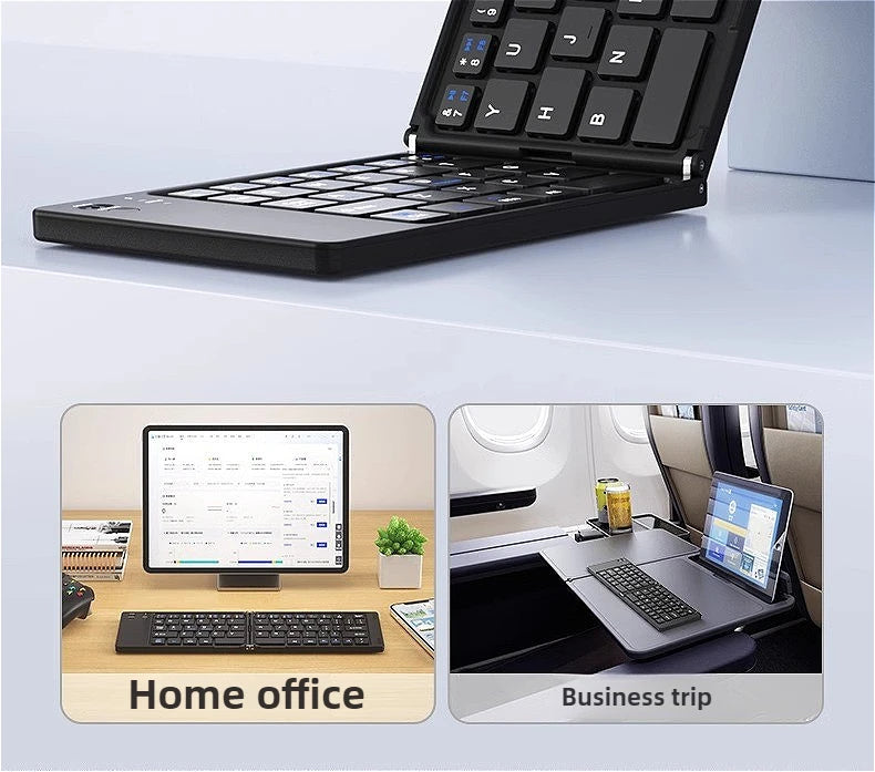 MINGCVIL Mini Foldable Bluetooth Keyboard – Rechargeable Slim Portable Wireless Keyboard for iOS, Windows & Android