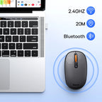 Baseus Wireless Bluetooth Mouse – Silent 2.4G USB Computer Mouse for Laptop, PC, MacBook & Tablet