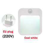 Plug-in LED Night Light with Motion Sensor – Adjustable Brightness Wall Lamp for Bedroom, Hallway & Bathroom