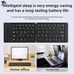 MINGCVIL Mini Foldable Bluetooth Keyboard – Rechargeable Slim Portable Wireless Keyboard for iOS, Windows & Android