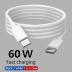 60W USB-C to USB-C Fast Charging Cable – PD Type-C Data Cable for iPhone 15, Samsung, Huawei & Xiaomi