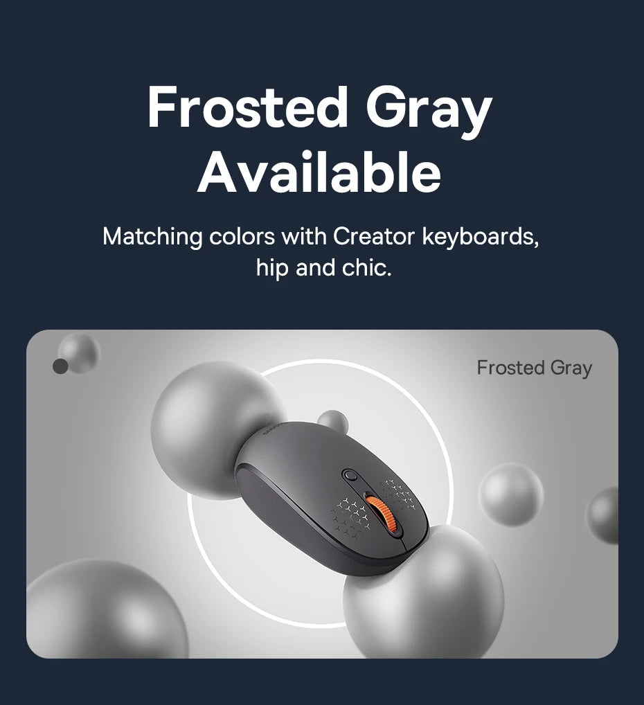 Baseus Wireless Bluetooth Mouse – Silent 2.4G USB Computer Mouse for Laptop, PC, MacBook & Tablet