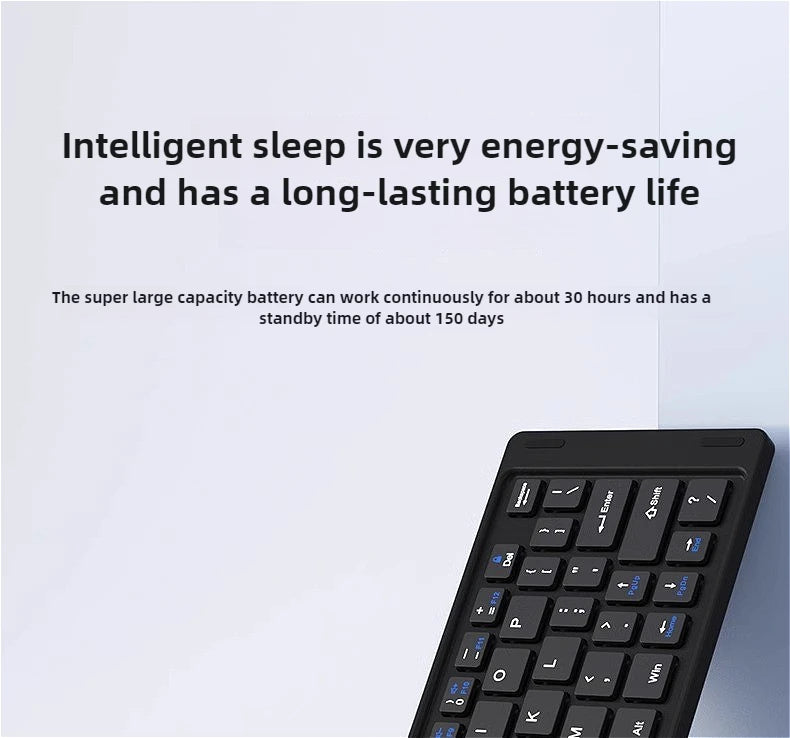 MINGCVIL Mini Foldable Bluetooth Keyboard – Rechargeable Slim Portable Wireless Keyboard for iOS, Windows & Android