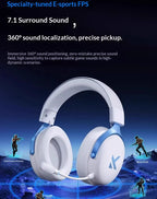 MCHOSE V9 Pro Gaming Headset – Bluetooth Wireless PC Gamer Headphones with Microphone, 7.1 Surround Sound & Low Latency