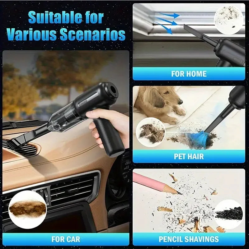 2-in-1 Cordless Air Duster Mini Vacuum Cleaner for Keyboard, Car & Home