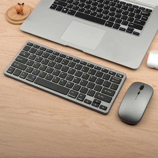 Wireless Keyboard and Mouse Set – Bluetooth 5.0 & 2.4G Mini Keyboard Mouse Combo for Laptop, PC & Tablet