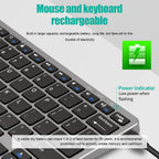 Wireless Keyboard and Mouse Set – Bluetooth 5.0 & 2.4G Mini Keyboard Mouse Combo for Laptop, PC & Tablet