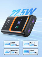 QOOVI 20000mAh Power Bank – PD 22.5W Fast Charging Portable Charger with Digital Display & Free Shipping