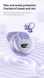 Open Ear Clip Wireless Earbuds – Bluetooth 5.4 ENC Noise Cancelling Headphones with Mic for iOS & Android