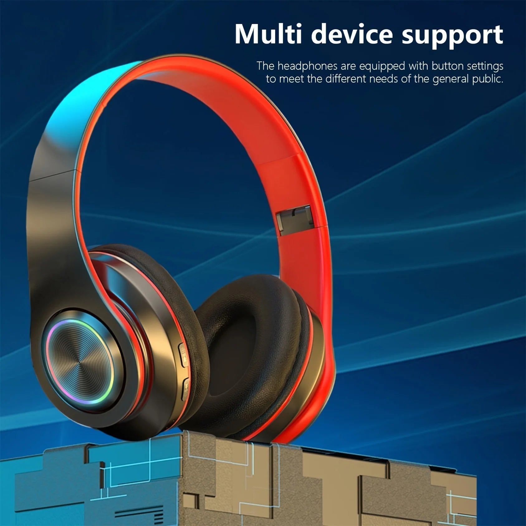 ANC Wireless Over-Eear Headphones – Deep Bass Foldable Bluetooth Headset