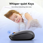 Baseus Wireless Bluetooth Mouse – Silent 2.4G USB Computer Mouse for Laptop, PC, MacBook & Tablet