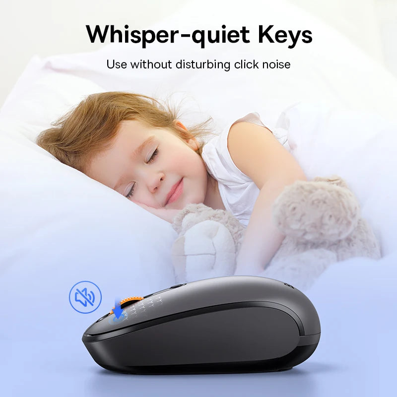 Baseus Wireless Bluetooth Mouse – Silent 2.4G USB Computer Mouse for Laptop, PC, MacBook & Tablet
