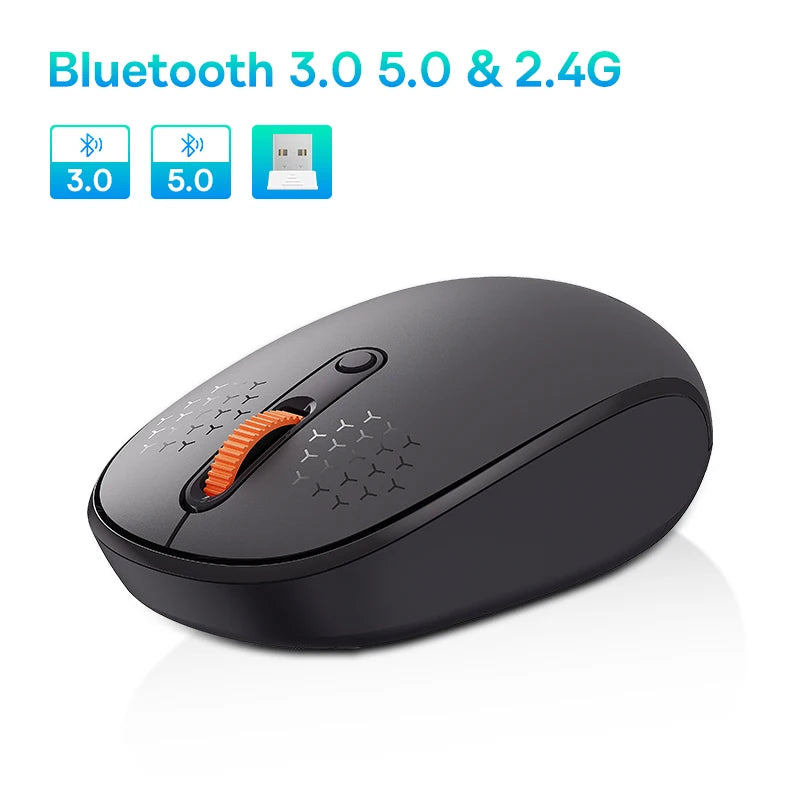 Baseus Wireless Bluetooth Mouse – Silent 2.4G USB Computer Mouse for Laptop, PC, MacBook & Tablet