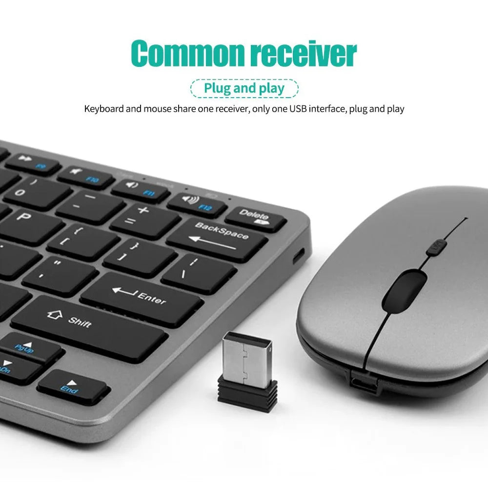 Wireless Keyboard and Mouse Set – Bluetooth 5.0 & 2.4G Mini Keyboard Mouse Combo for Laptop, PC & Tablet
